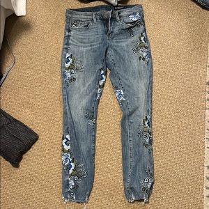 BLANK NYC jeans, mid rise with floral details